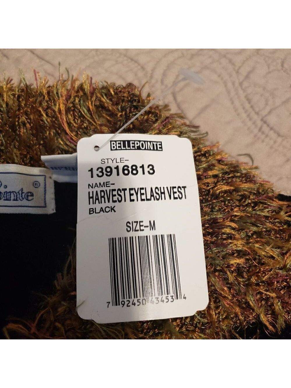 Vintage Bellepointe Black Sweater  Eyelash Trim - Picture 6 of 12